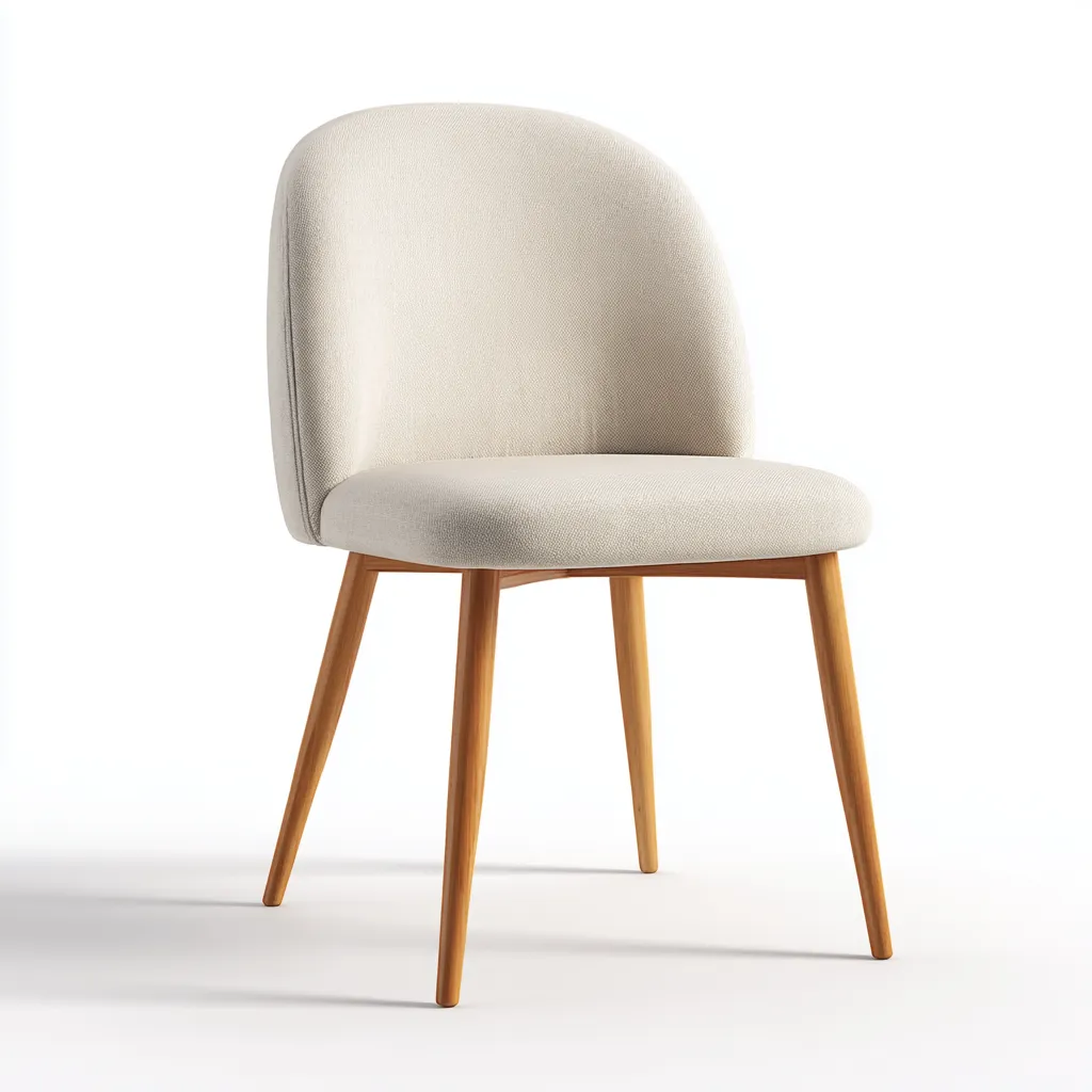 Chaise de salle à manger - Bois-Tissu - 53x57x80 cm - Beige-Bois naturel - Style moderne-Havoraiabode