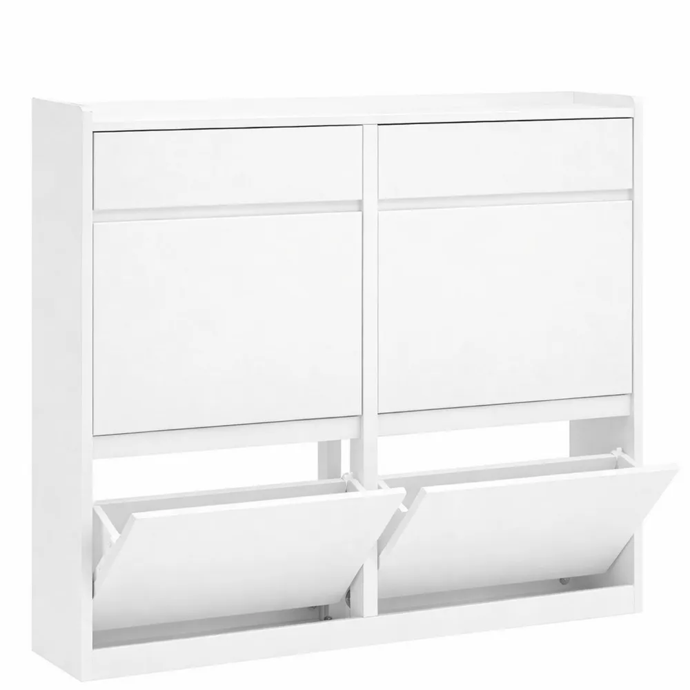 Scarpiera Slim con 4 Cassetti Regolabili in Legno