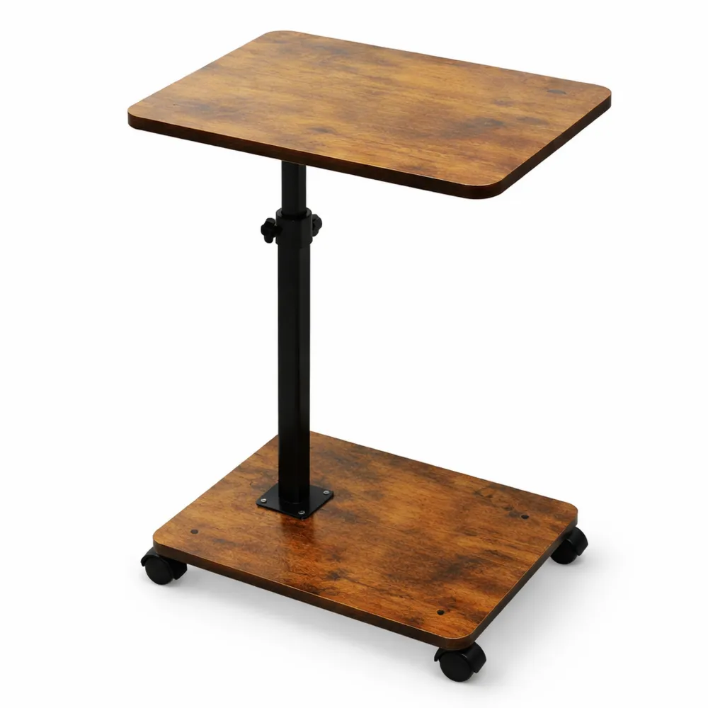 Tavolino regolabile in altezza con ruote, per soggiorno e camera da letto