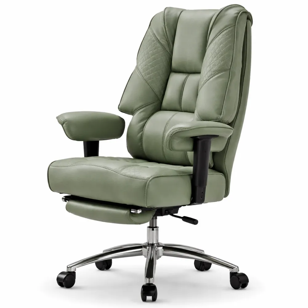 Poltrona Ergonomica per Ufficio in Pelle PU Verde Chiaro