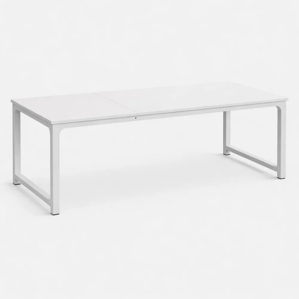 Ampia scrivania moderna per ufficio in metallo bianco