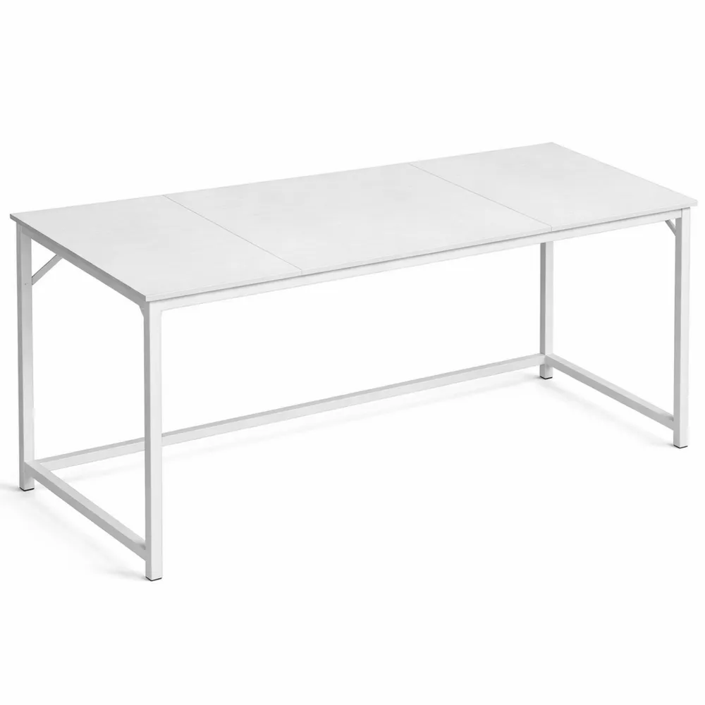 Scrivania per Computer 160x60x76 cm per Ufficio e Studio, Legno Bianco