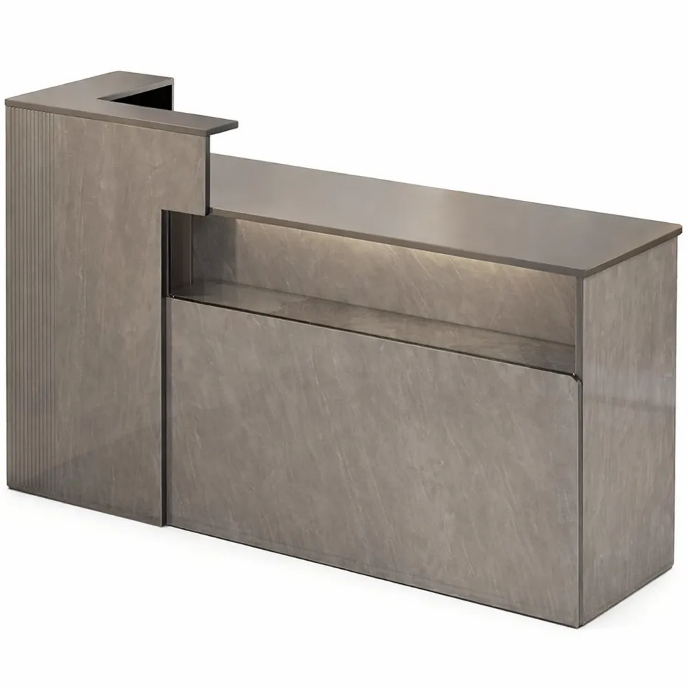 Banco reception angolare con cassetto per negozi e hotel