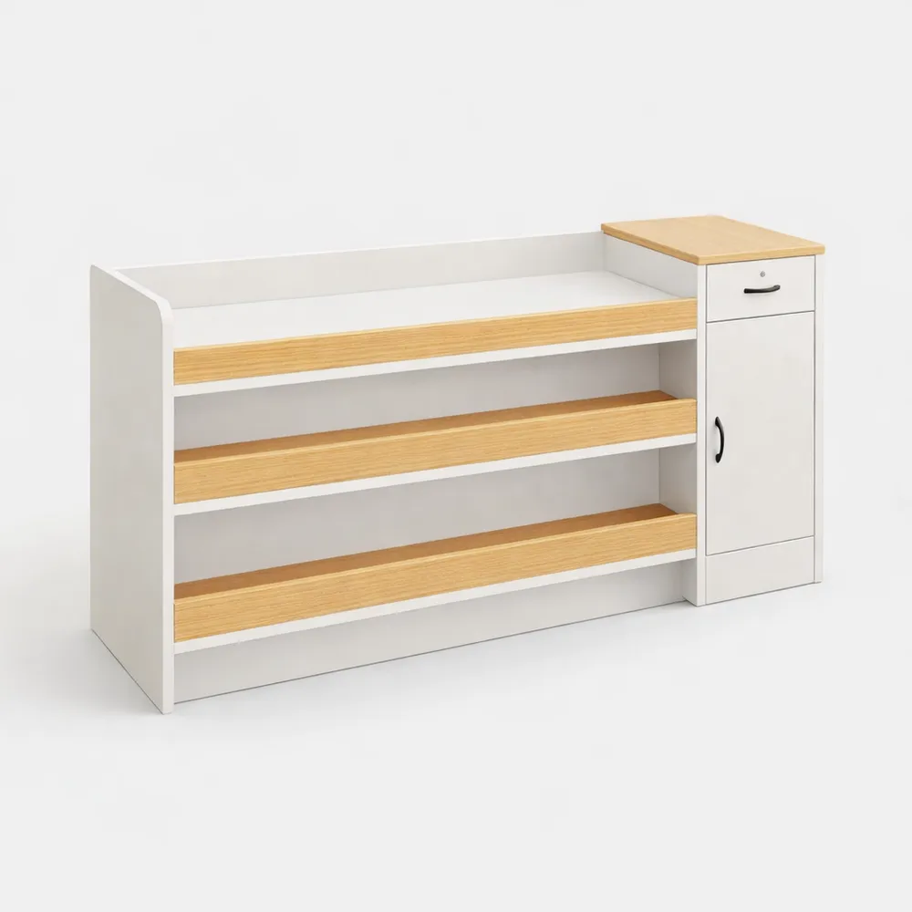 Banco reception moderno ed elegante per showroom e uffici