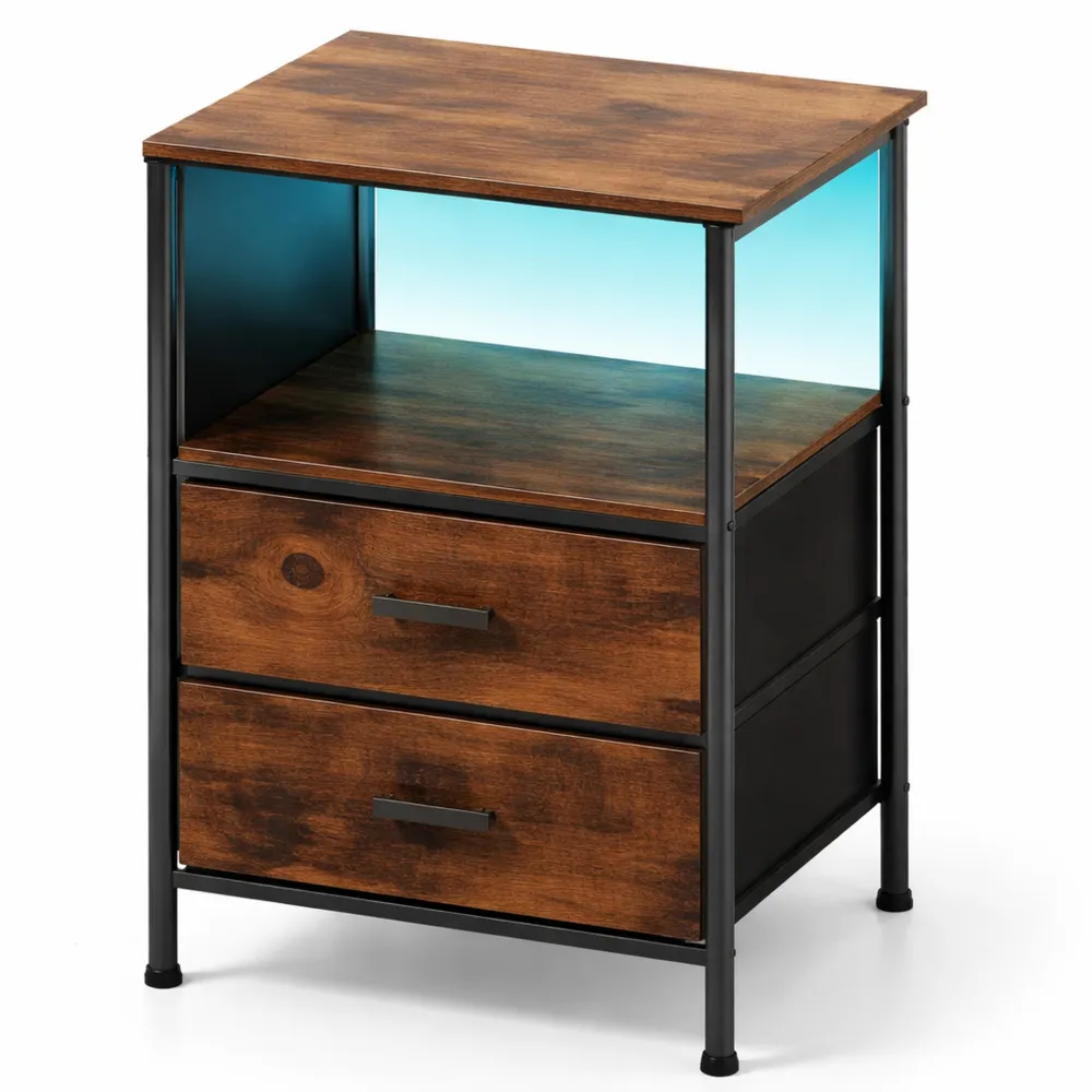 Tavolino da Salotto con Porta USB e Tasche Laterali