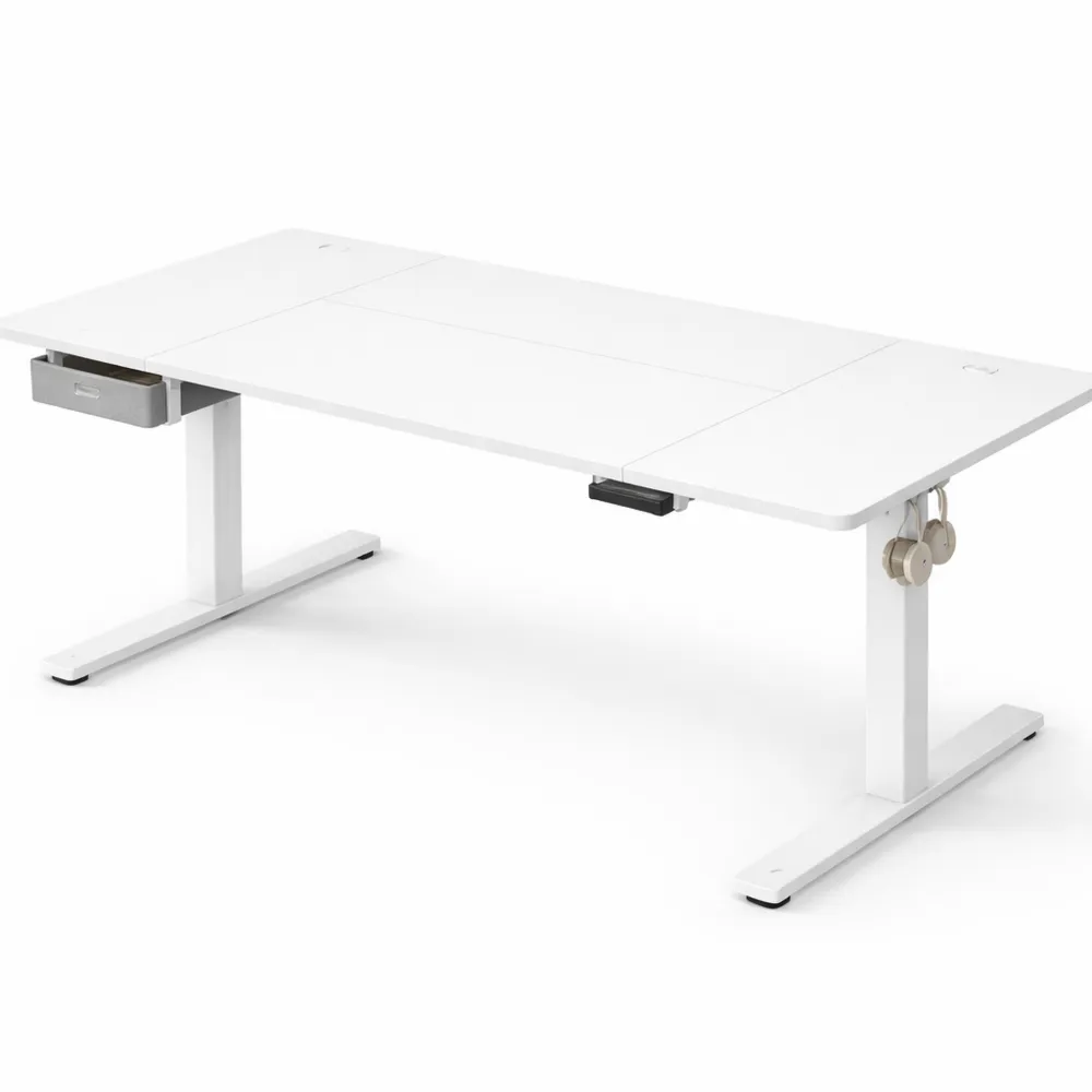 Scrivania Elettrica Regolabile in Altezza con Cassetti e Porte USB