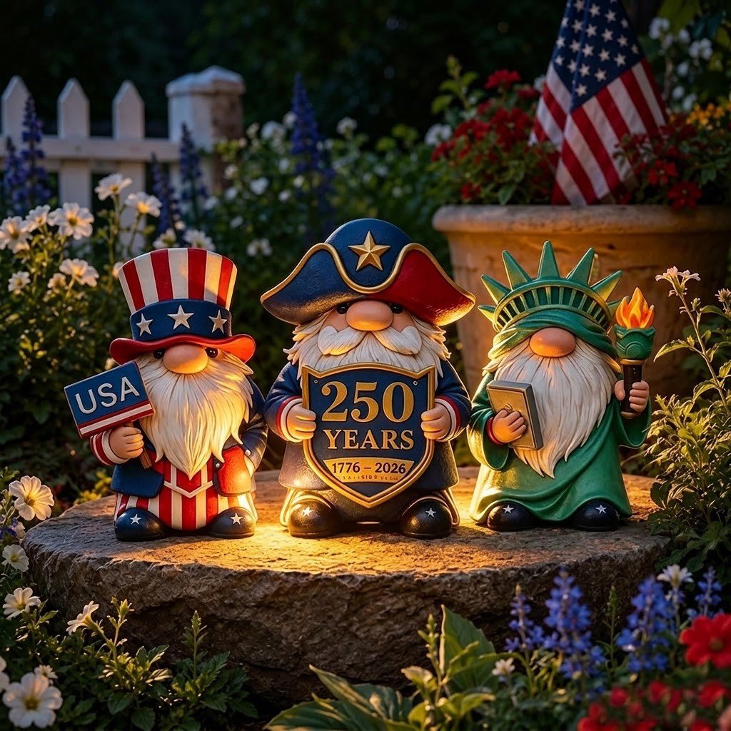 🔥Freedom-Loving Garden Gnome – A Charming Tribute to American Pride