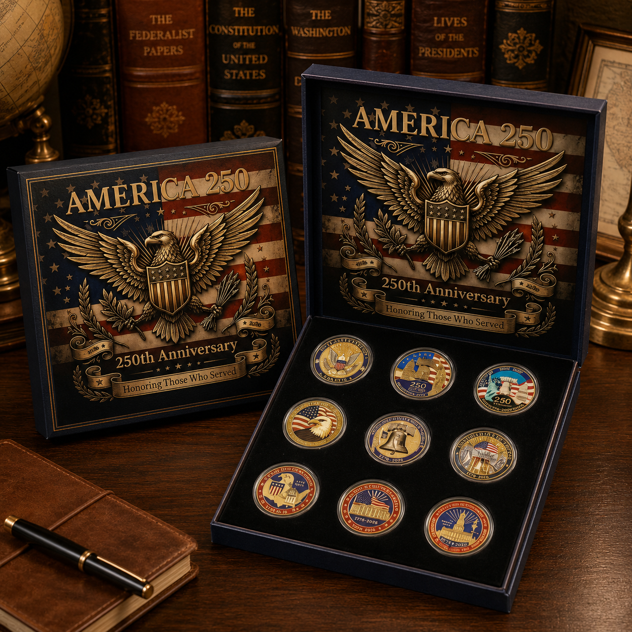 🔥LAST DAY 60% OFF✨9PCS USA 250th Anniversary Commemorative Coin Gift Set