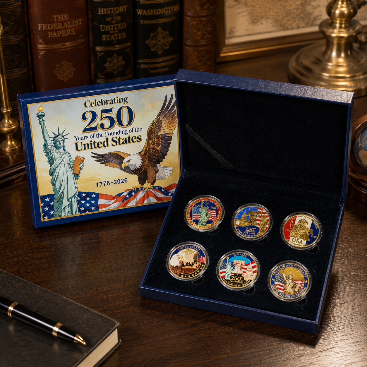 🔥LAST DAY 60% OFF✨9PCS USA 250th Anniversary Commemorative Coin Gift Set