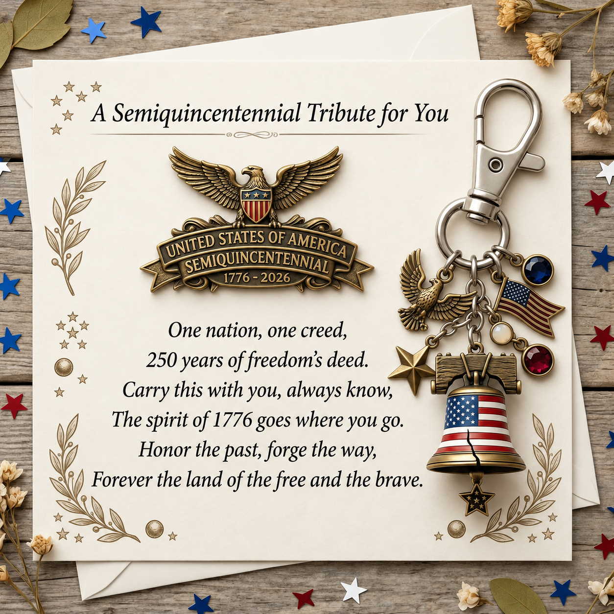 🦅 America 250 Father’s Day Commemorative Keychain