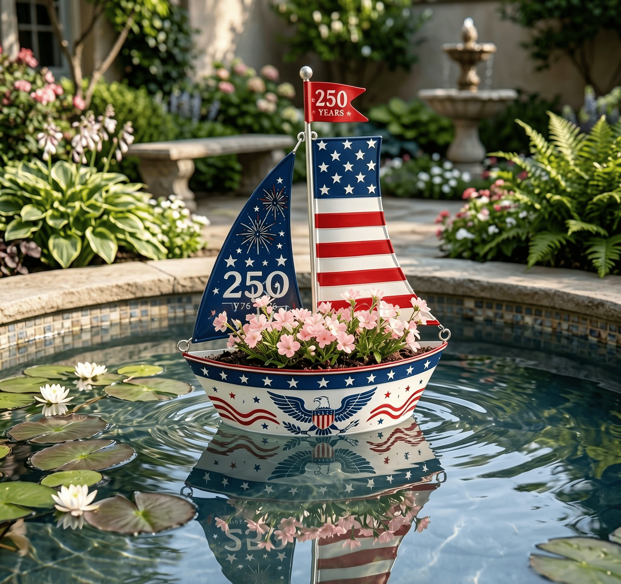America 250 Freedom Sailboat Planter