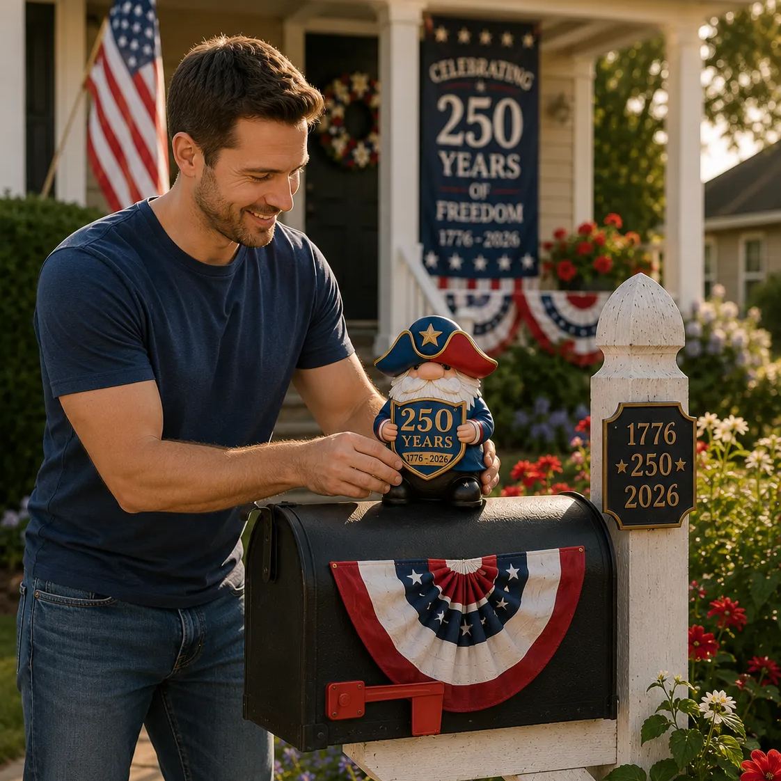 🔥Freedom-Loving Garden Gnome – A Charming Tribute to American Pride