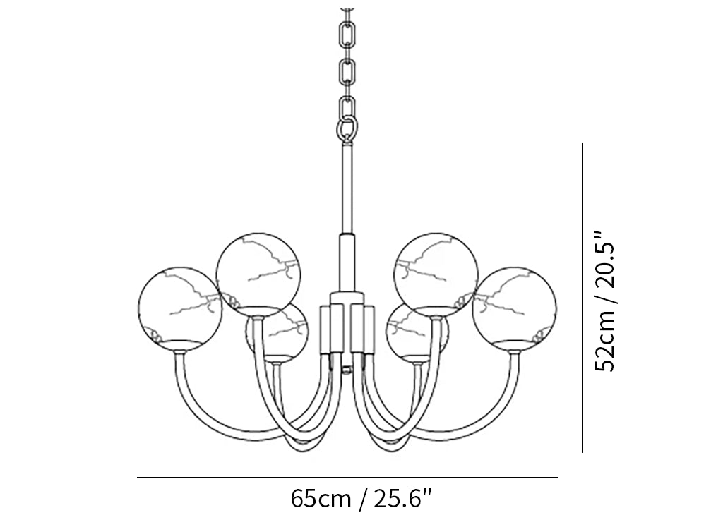 Alabaster Modern Brass Chandelier