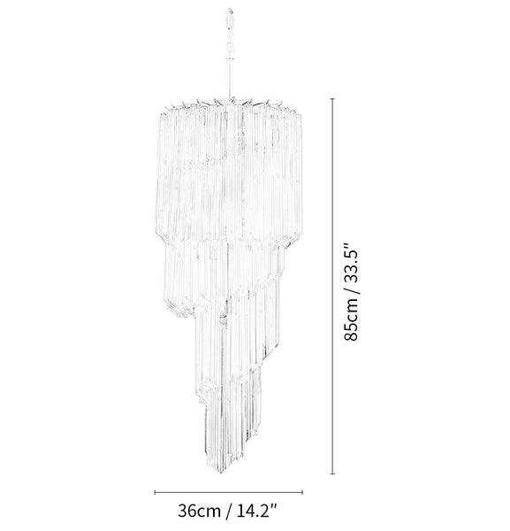 Murano Spiral Prisms Amber Chandelier