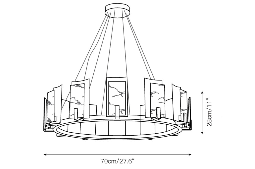 Modern Alabaster Jessie Round Chandelier