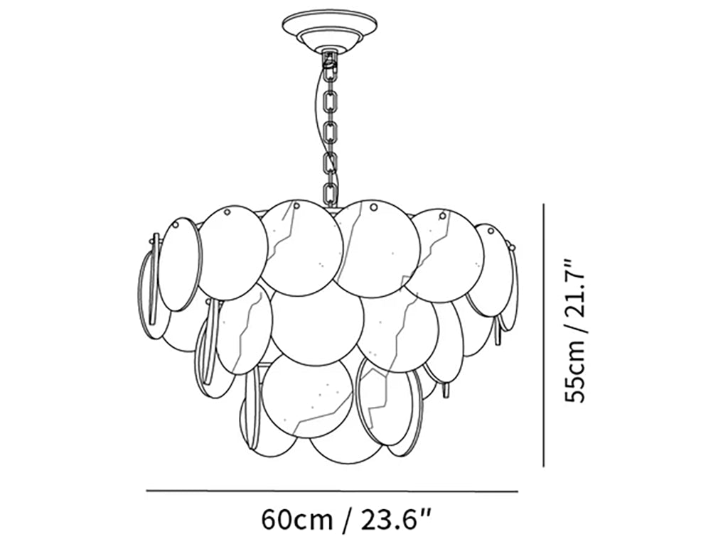 Alabaster Multi-Layer Brass Chandelier