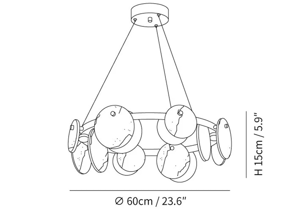 Round Trinidad Alabaster Chandelier