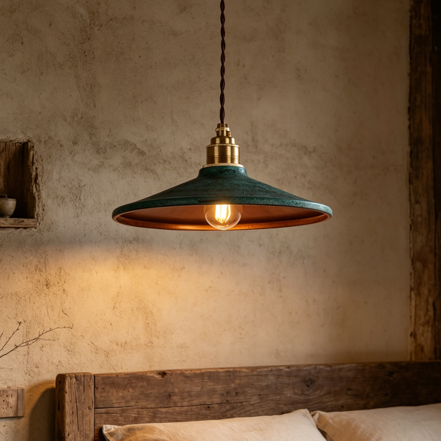 Rustic Saucer Shade Pendant Light