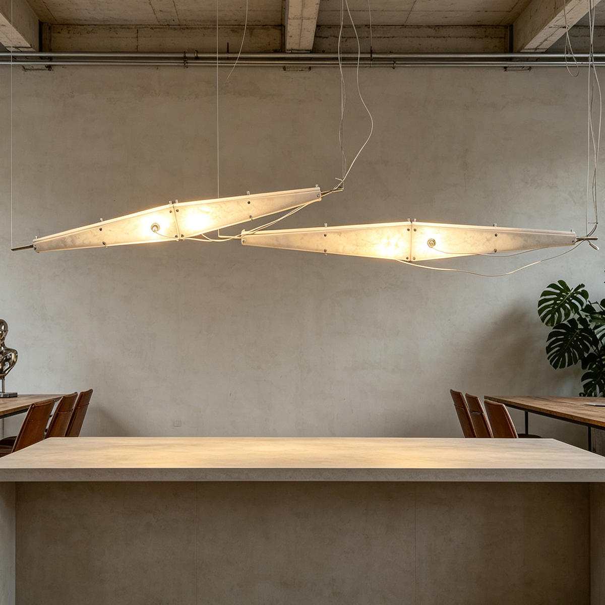 Casailighting Fragment Alabaster Chandelier - Natural Stone & Brass Linear Pendant