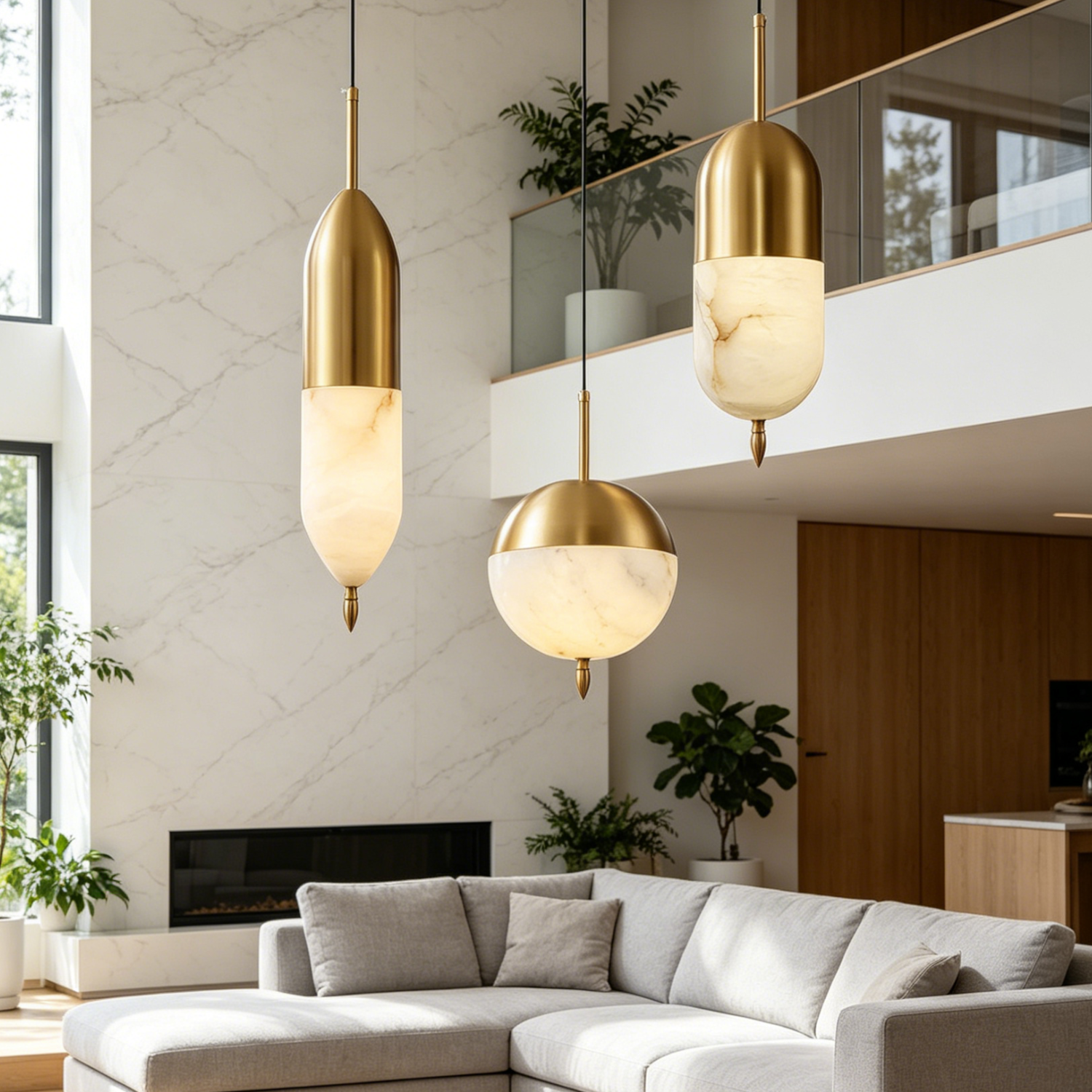 Alabaster Bolus Pendant Light