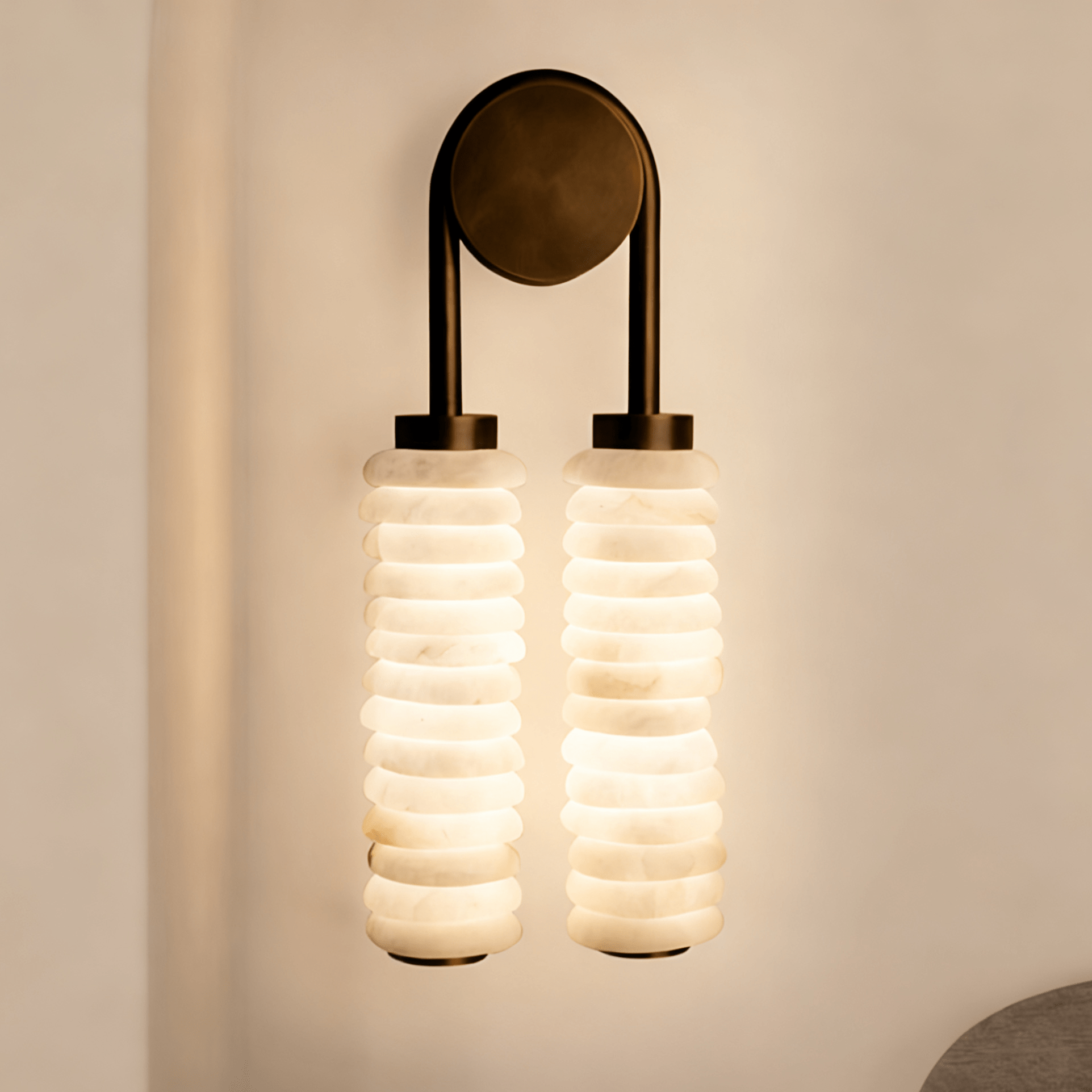 Calla Ribbed Alabaster Sconce