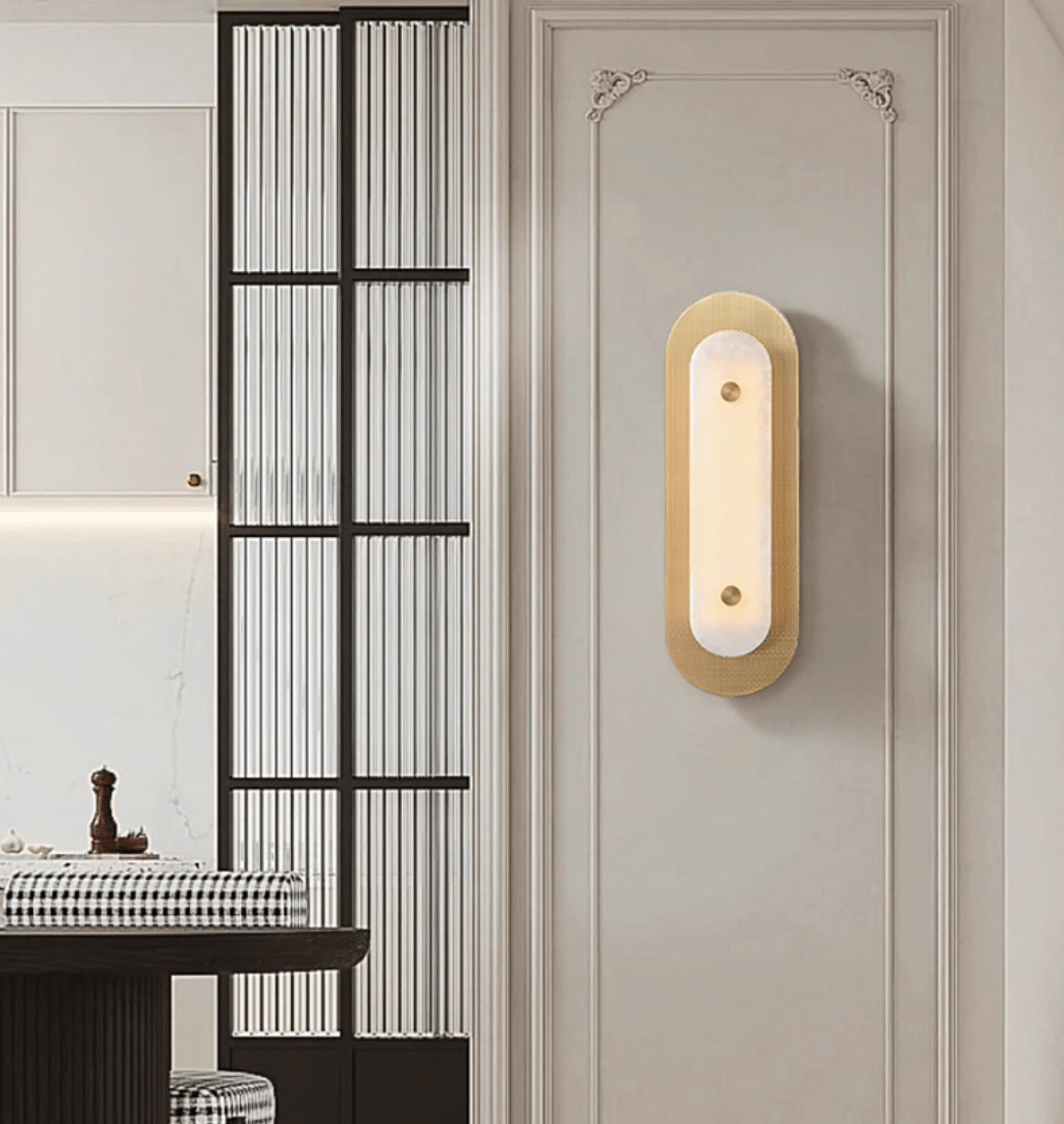 Aurelia Perforated Alabaster Wall Sconce