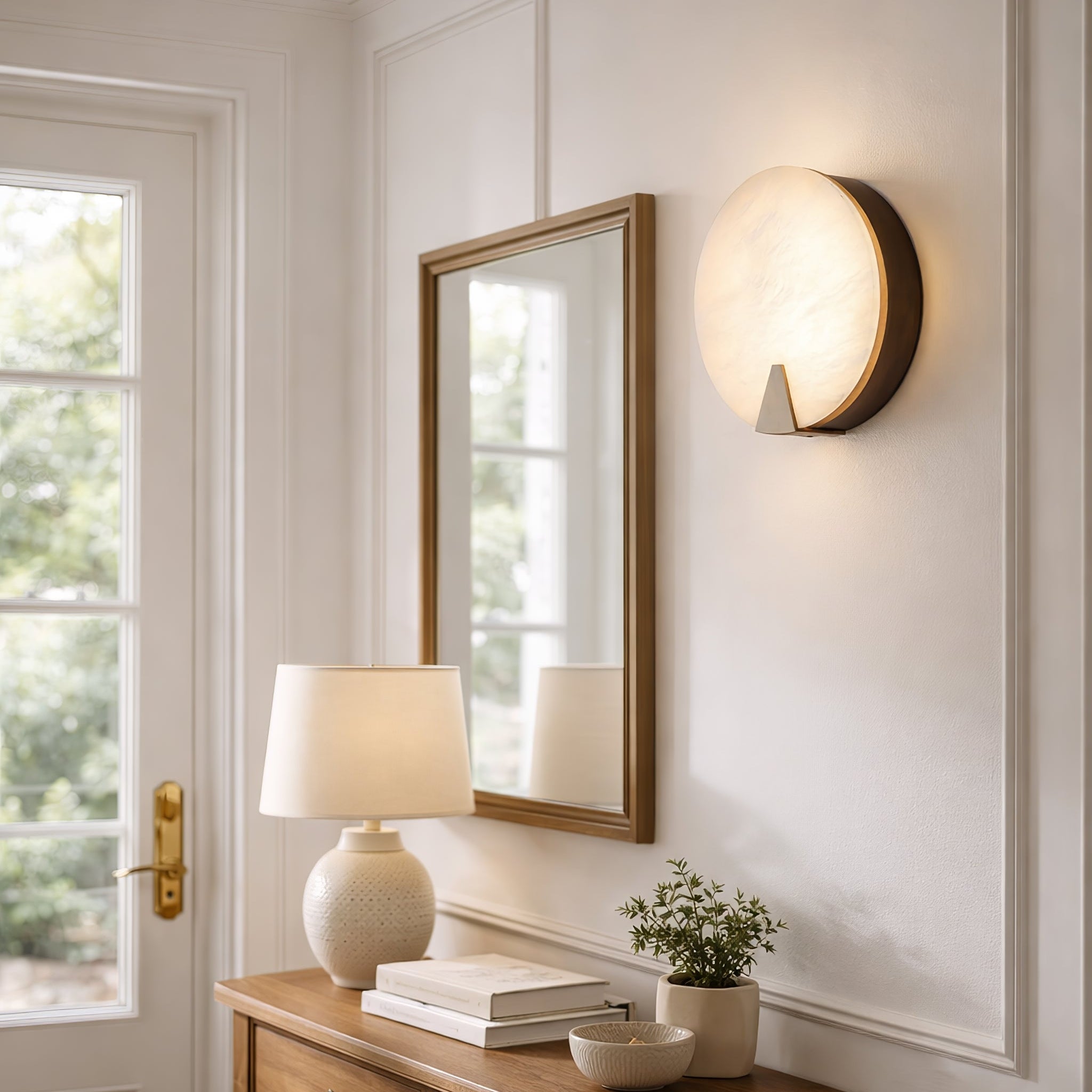 Solaris Halo Alabaster Wall Light