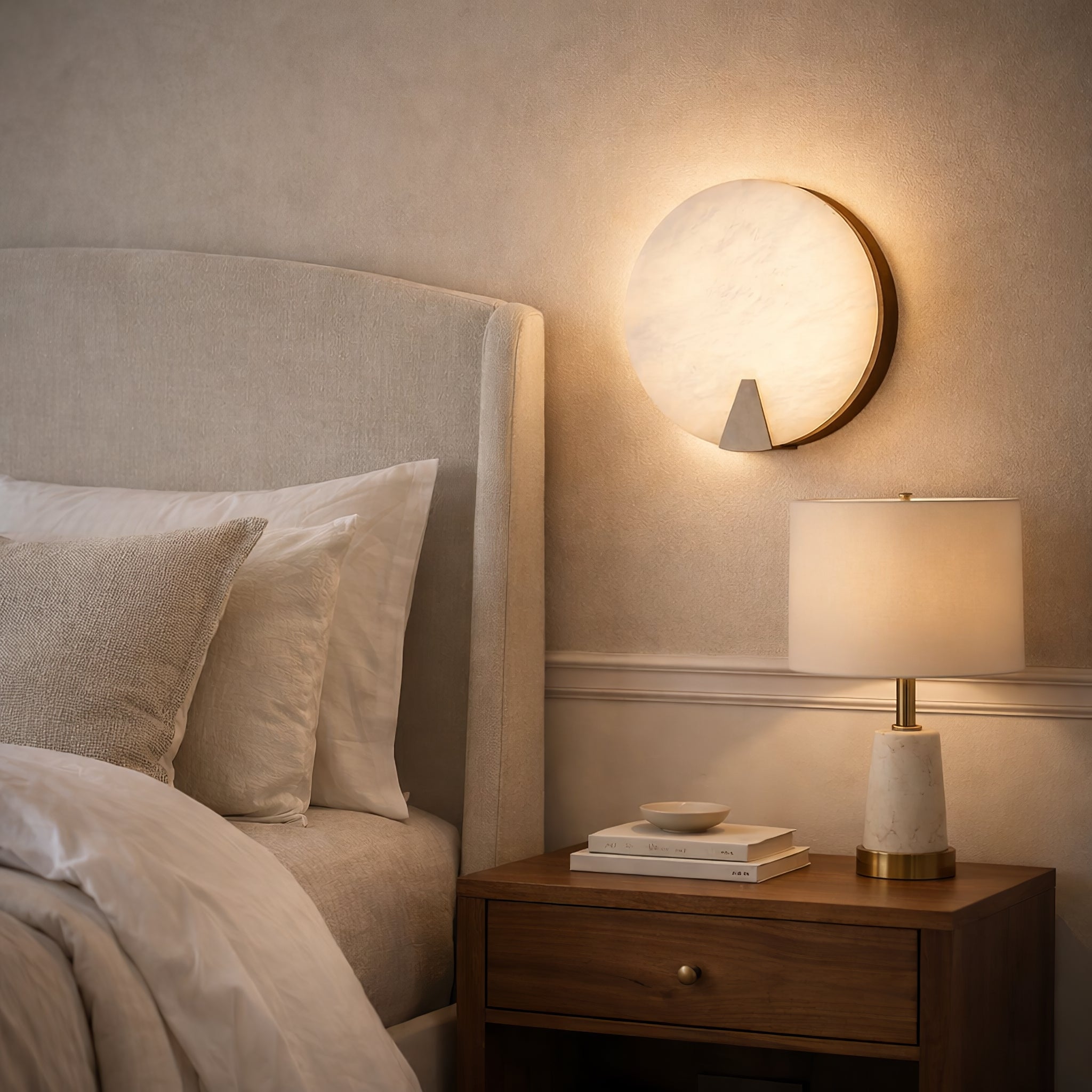 Solaris Halo Alabaster Wall Light