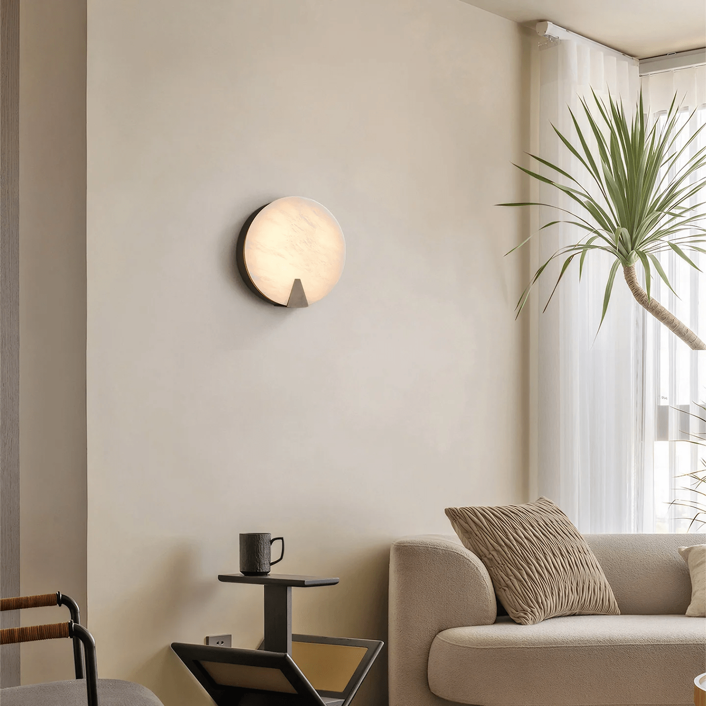 Solaris Halo Alabaster Wall Light