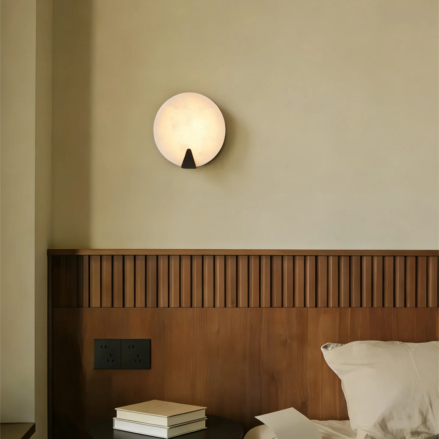 Solaris Halo Alabaster Wall Light