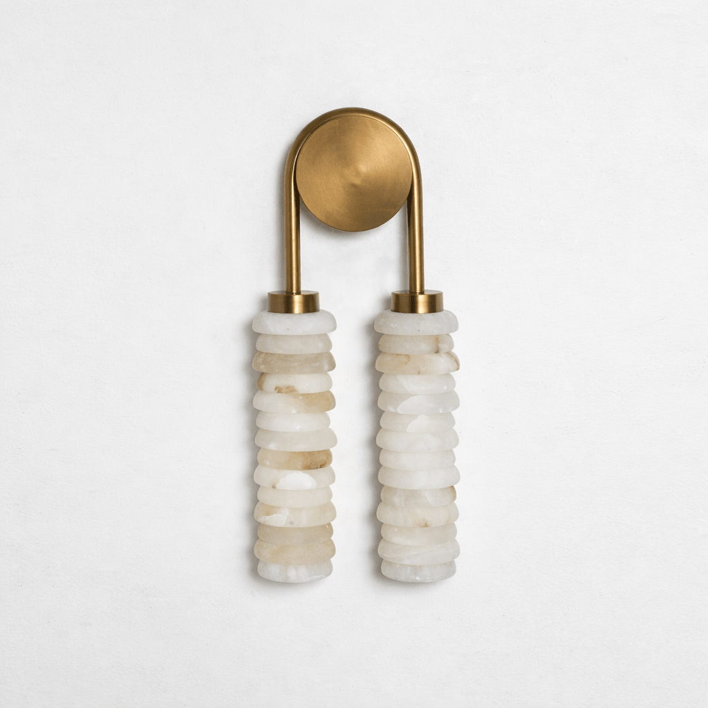 Calla Ribbed Alabaster Sconce