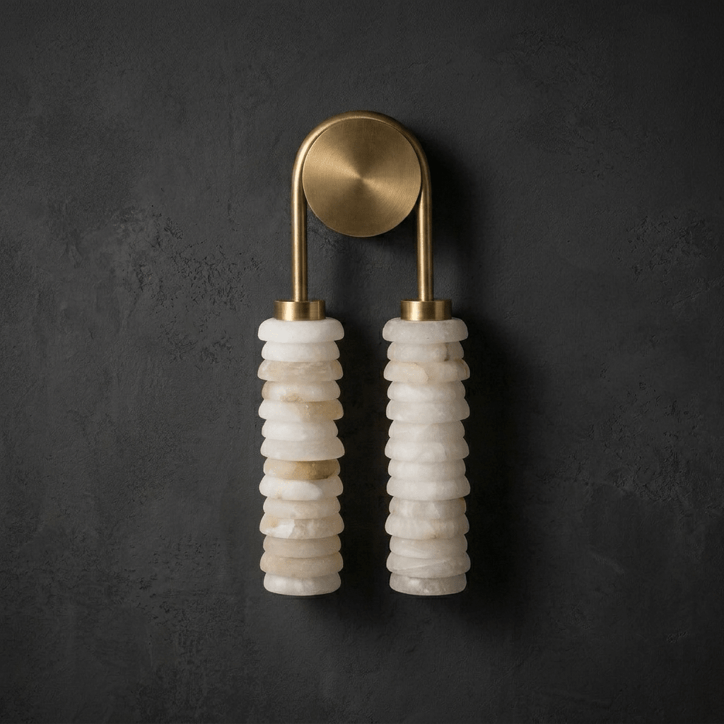 Calla Ribbed Alabaster Sconce