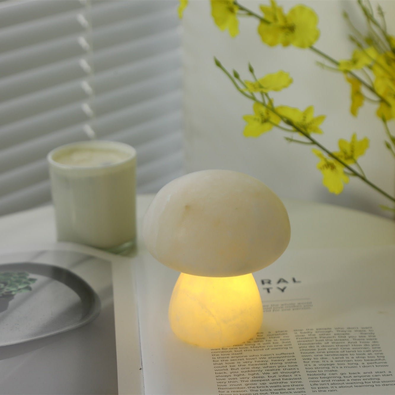 Alabaster Mushroom Table Lamp