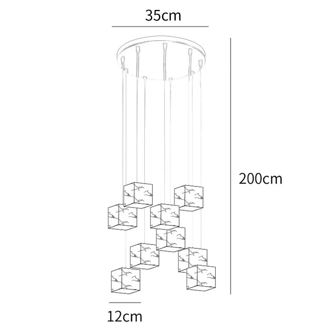 Alabaster Cube Box Chandelier