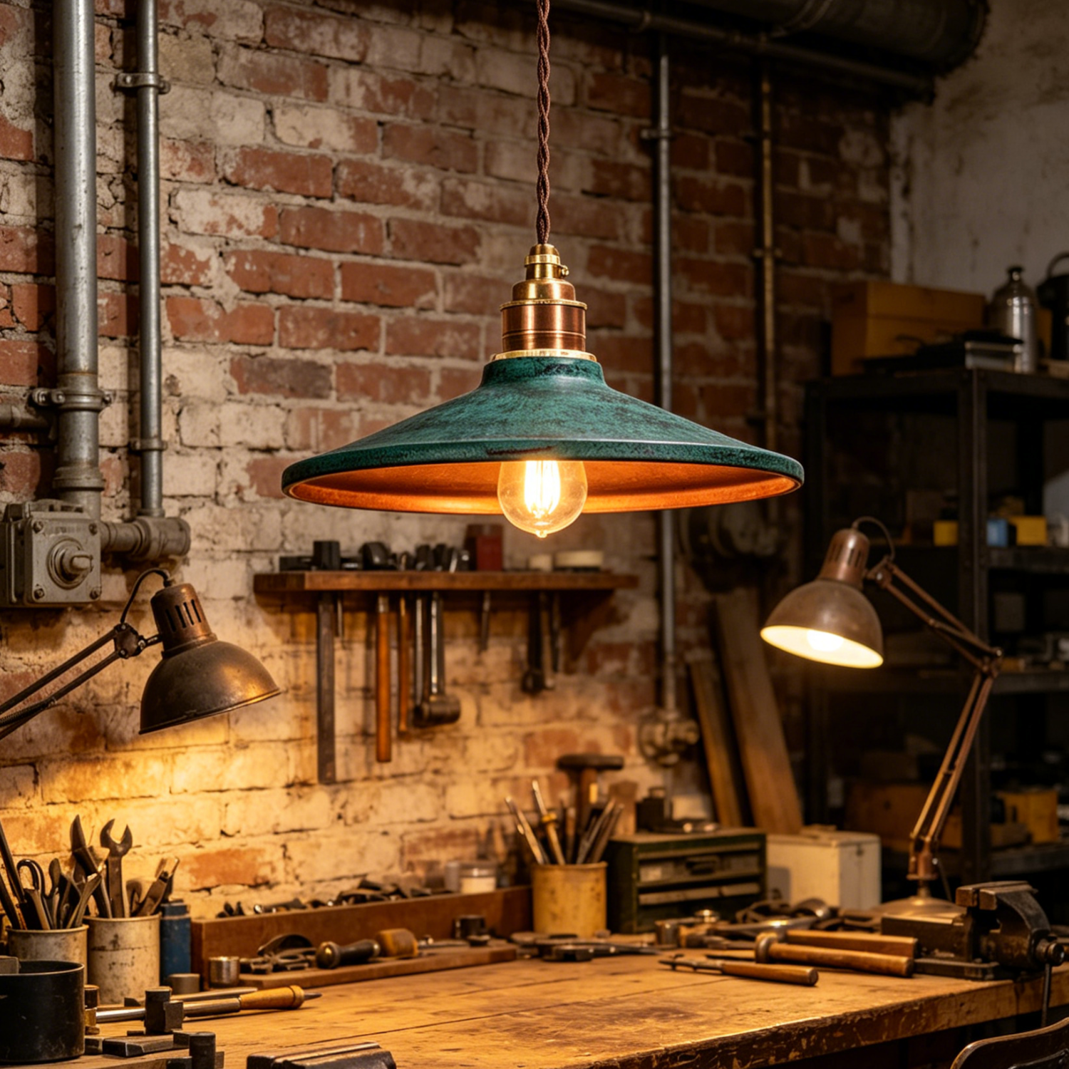 Rustic Saucer Shade Pendant Light