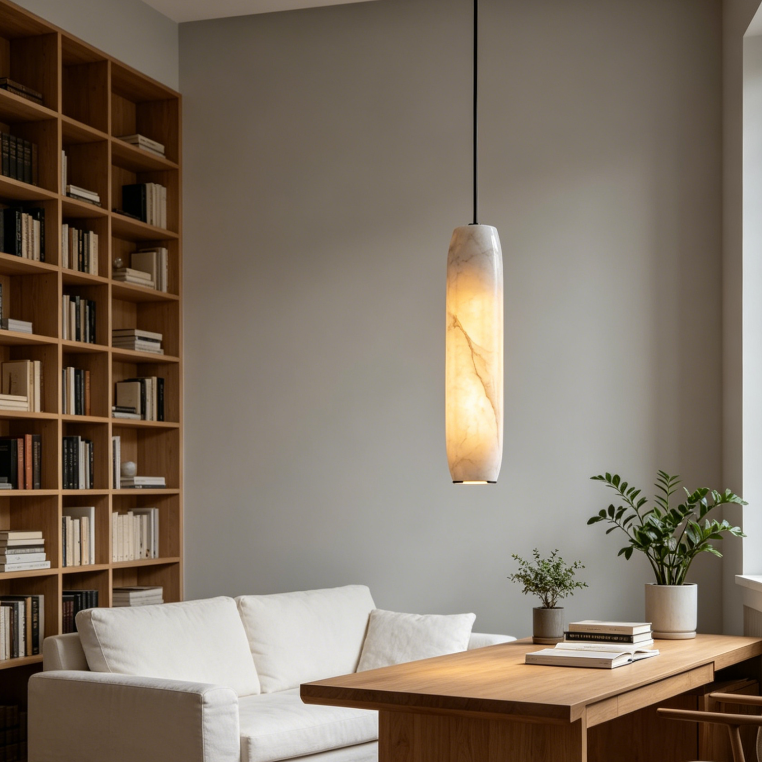 Alabaster Flute Pendant Light