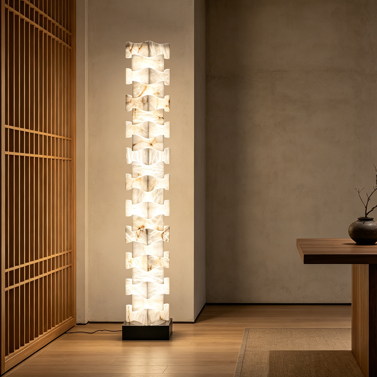 Casailighting Handcrafted Layered Alabaster Floor Lamp