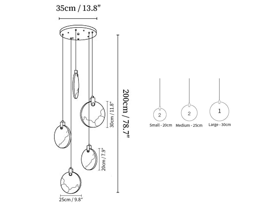 Disc Harvest Alabaster Chandelier