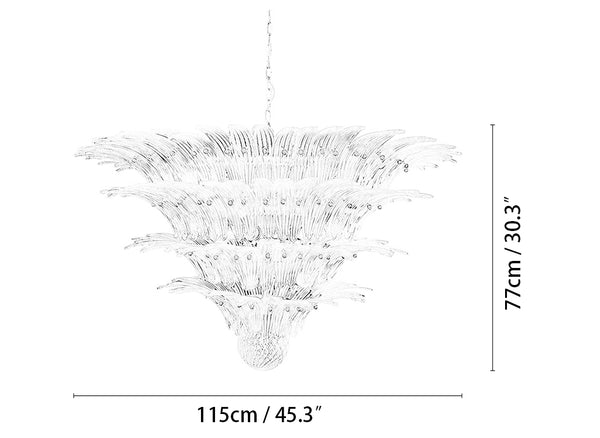 Murano Palmette Transparent Chandelier