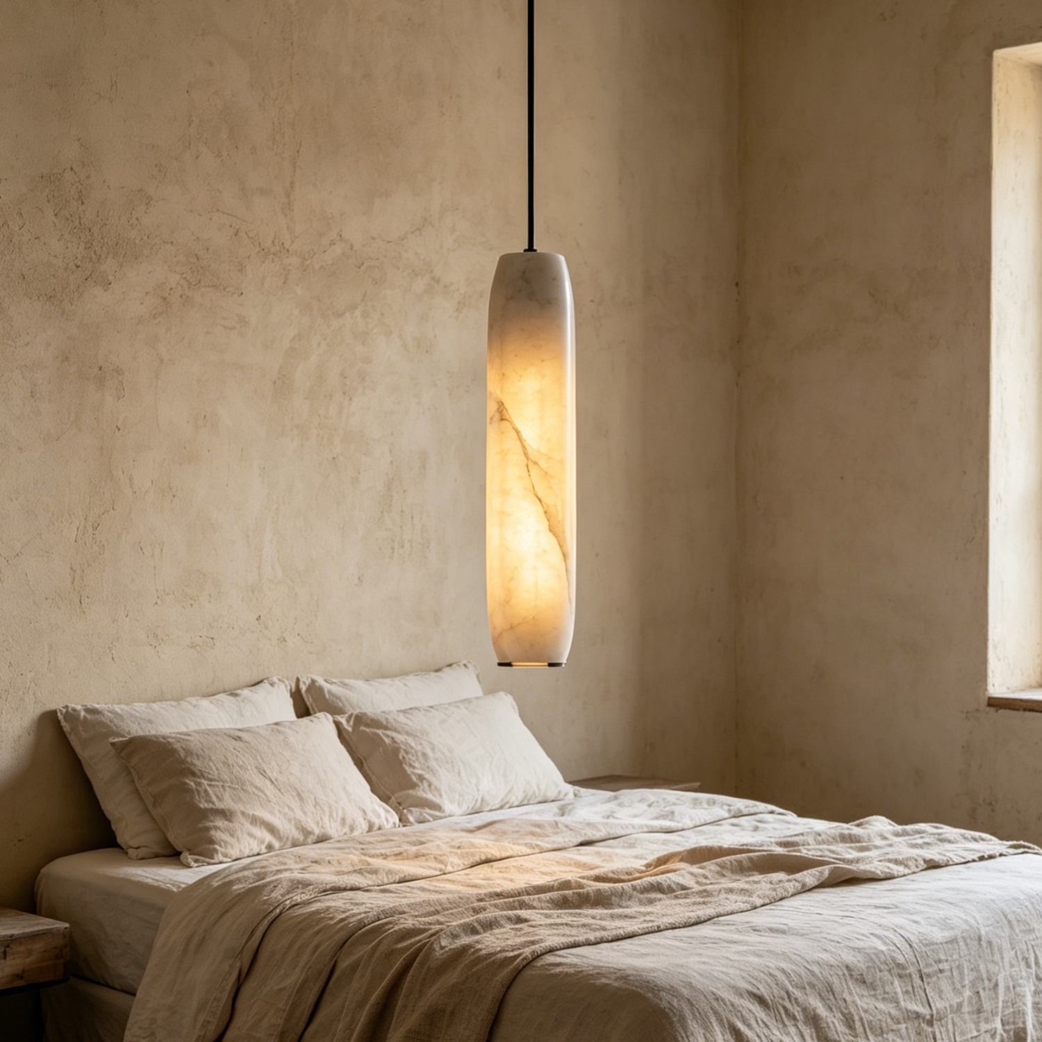 Alabaster Flute Pendant Light