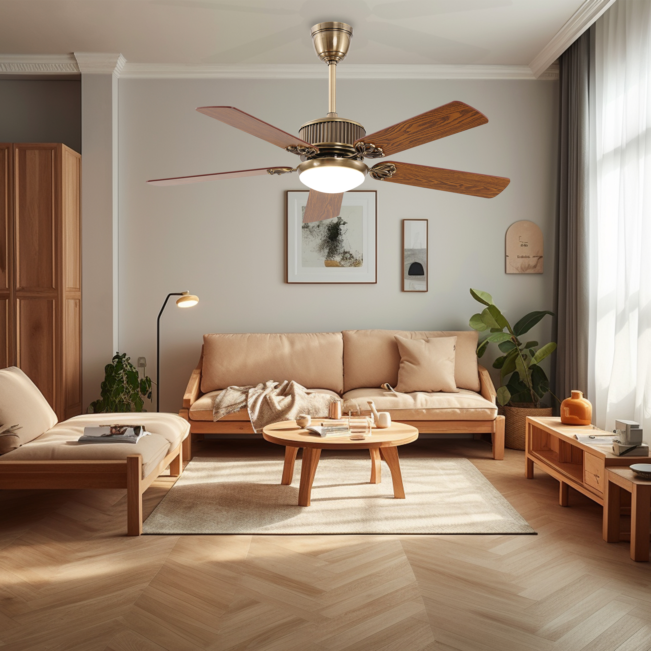 Casailighting “Heritage Bronze” 5-Blade Ceiling Fan with Light Kit