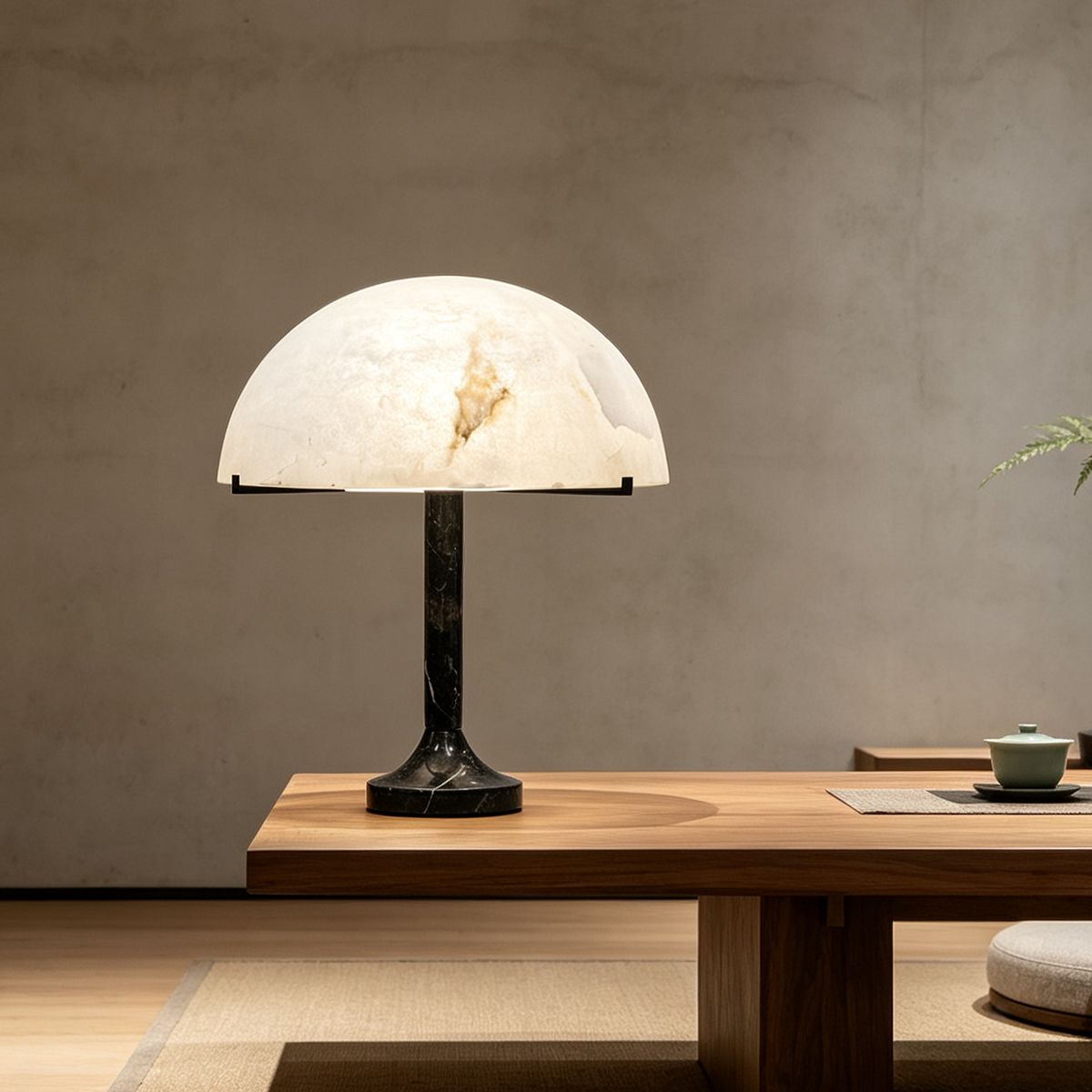 Casailighting Emerie Alabaster Table Lamp | Brass Base & Natural Stone