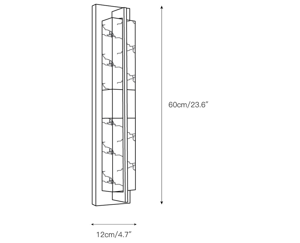 Rectangular Alabaster Modern Brass Wall Sconce