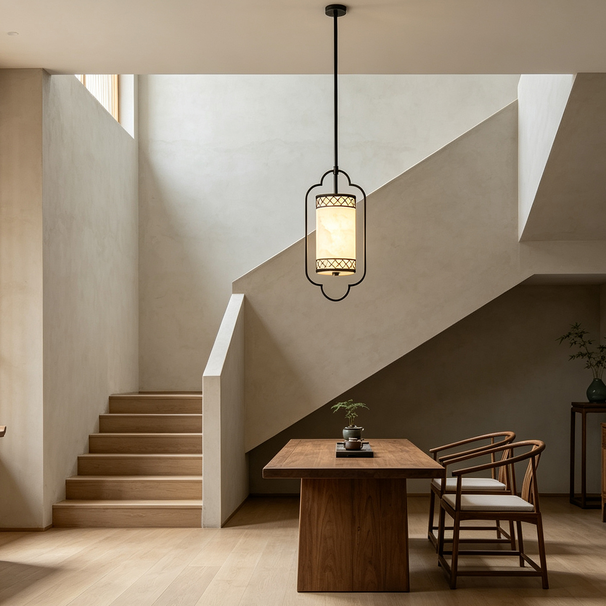 Artistic Version: Casailighting “Lattice Lantern” Alabaster & Gunmetal Brass Pendant Light