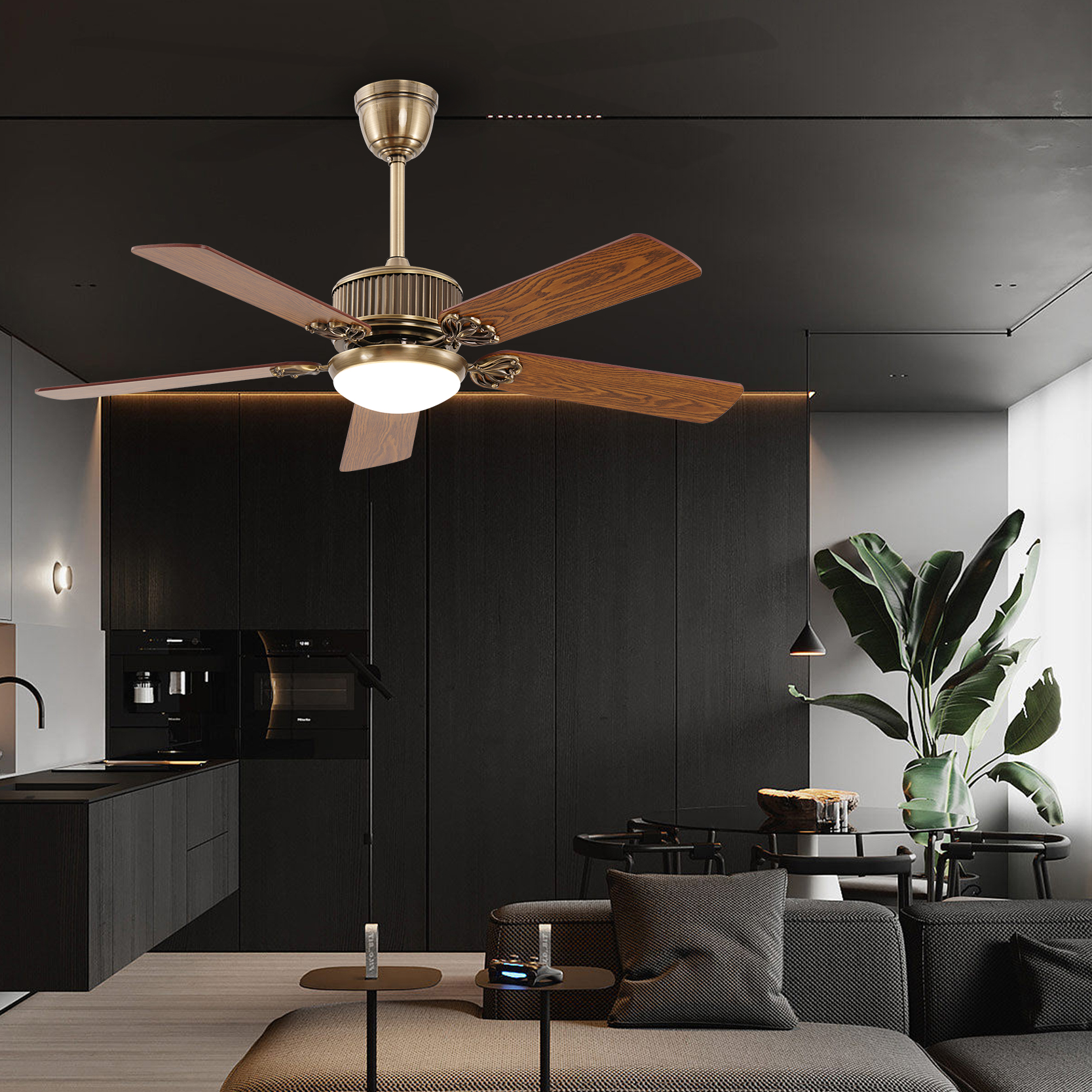 Casailighting “Heritage Bronze” 5-Blade Ceiling Fan with Light Kit