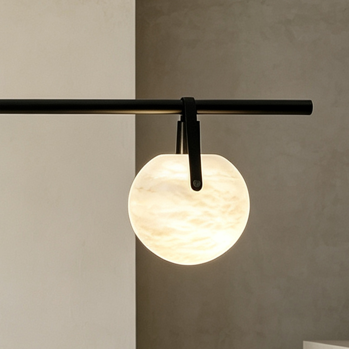 Casailighting 3-Light Mixed Shape Alabaster & Brass Linear Pendant