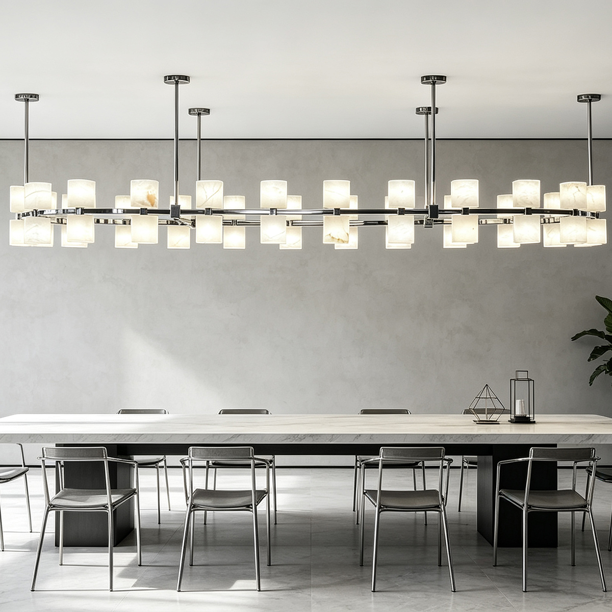 Casailighting Oval Alabaster & Brass Chandelier 