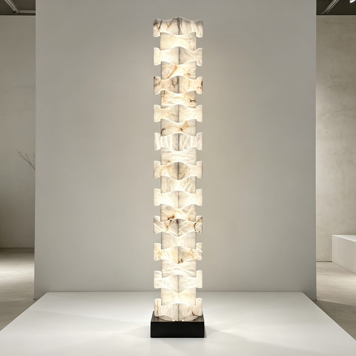 Casailighting Handcrafted Layered Alabaster Floor Lamp