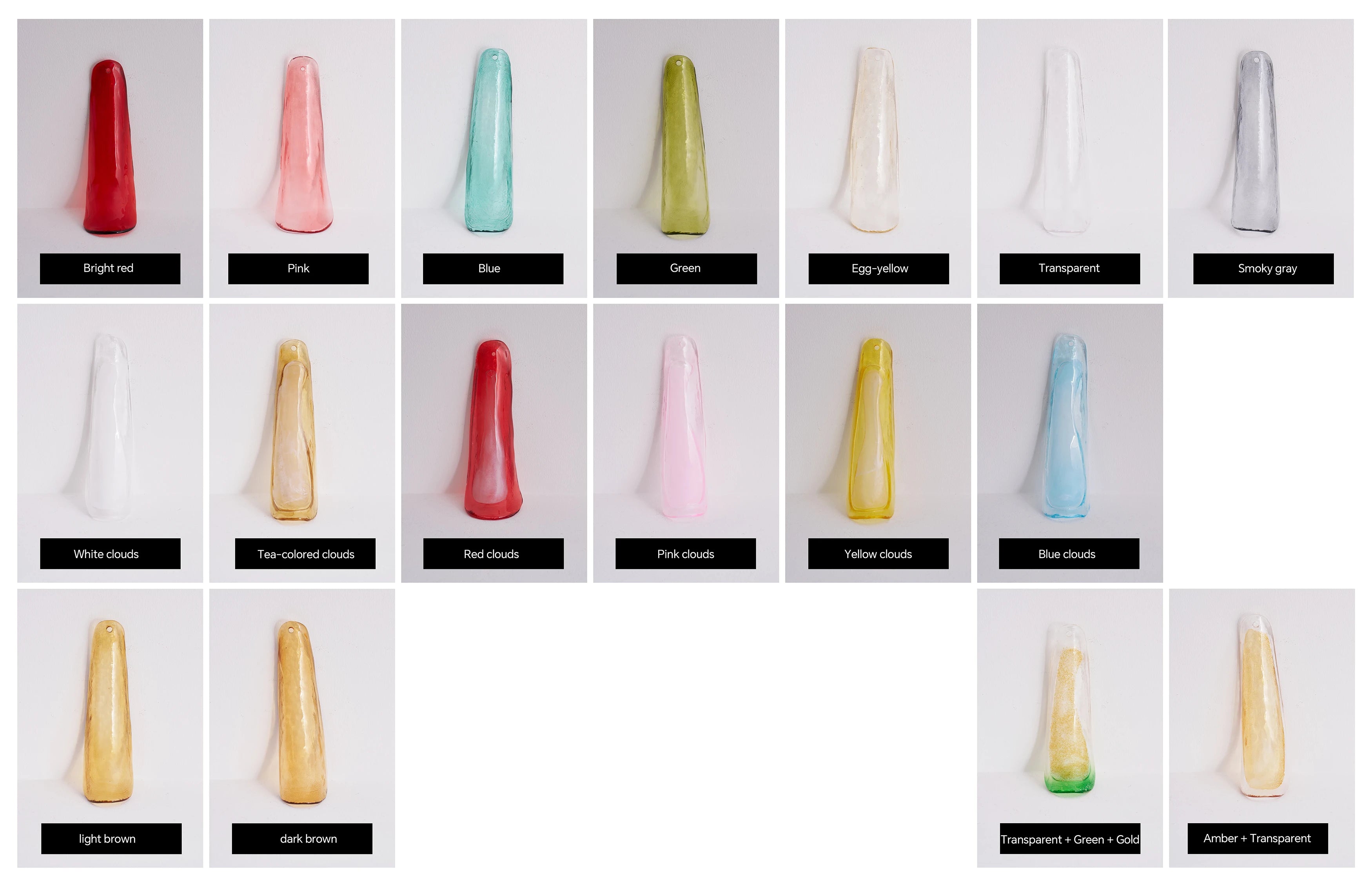 Handmade glass colour options — Vidirlighting custom glass palette