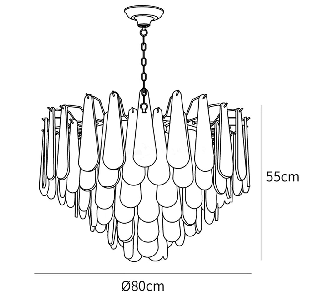 Alabaster Leon Drop Shape Chandelier